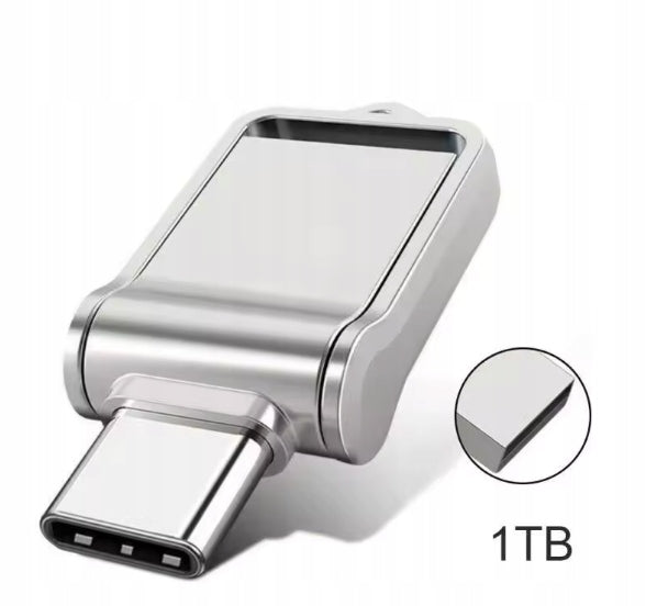 USB-C 3.0 silver 1 TB flash drive