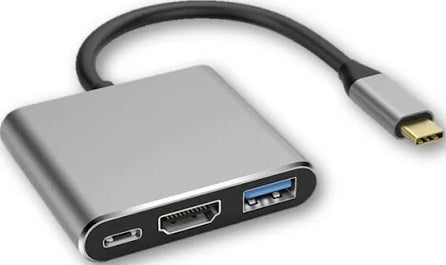 USB-C 3-in-1 Adapter: HDMI 4K, USB 3.0, 100W PD - Plug & Play