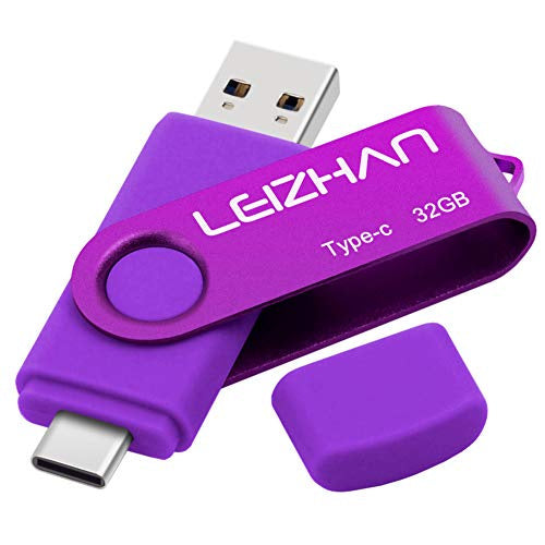 USB C 32GB 2IN1 FAST OTG FLASH DRIVE FOR SMARTPHONE AND MACBOOK FOR HOME Color purple
