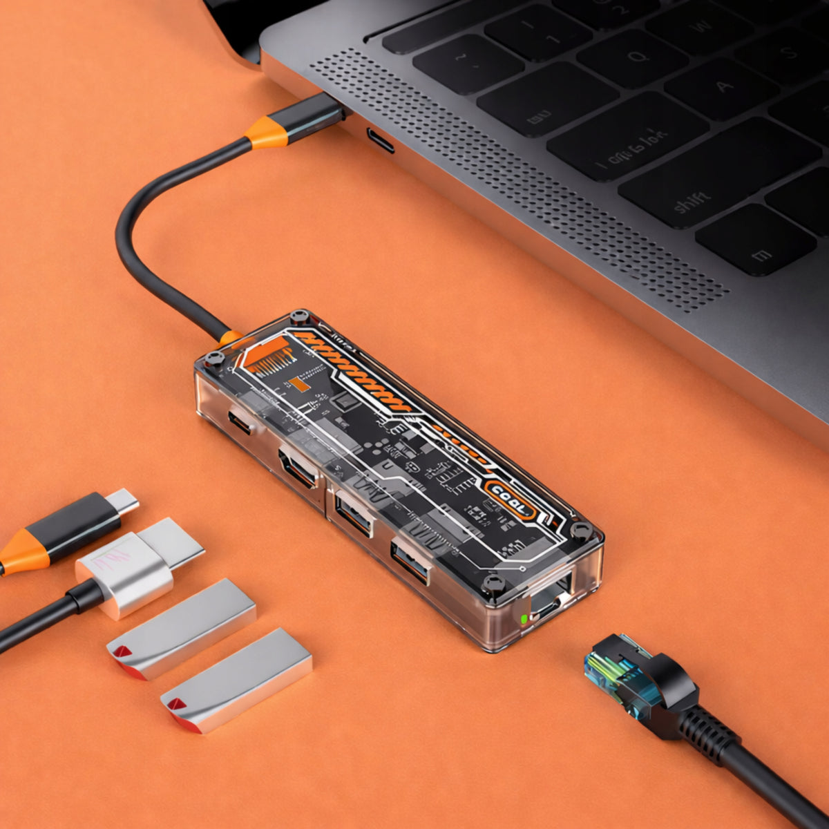 USB-C 5in1 HDMI, USB, Ethernet Multifunction Adapter Manufacturer code A025
