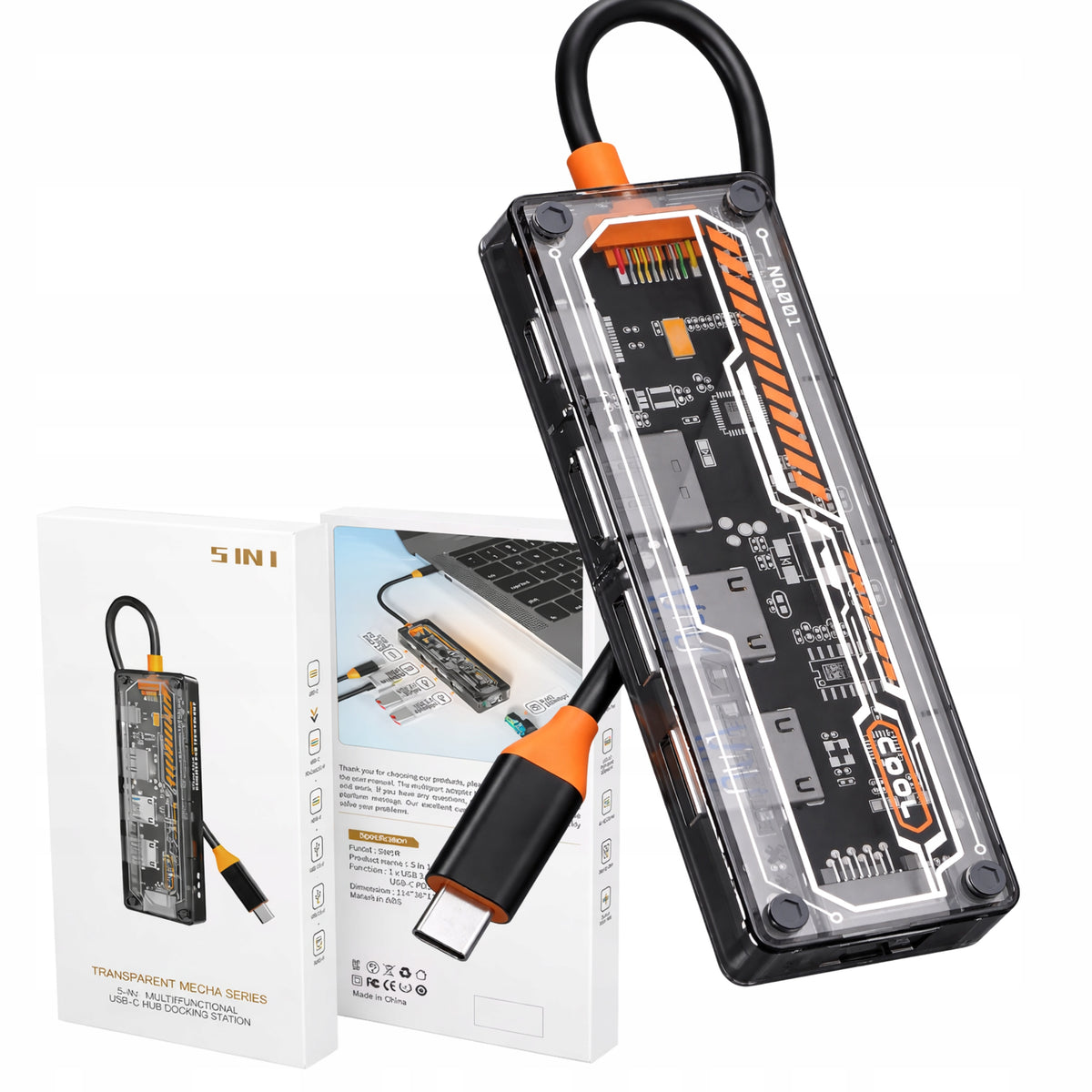 USB-C 5in1 HDMI, USB, Ethernet Multifunction Adapter