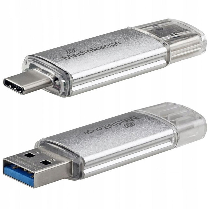 USB-C 64GB FLASH DRIVE FOR SMARTPHONE ANDROID IPHONE USB-A METAL PLUGS