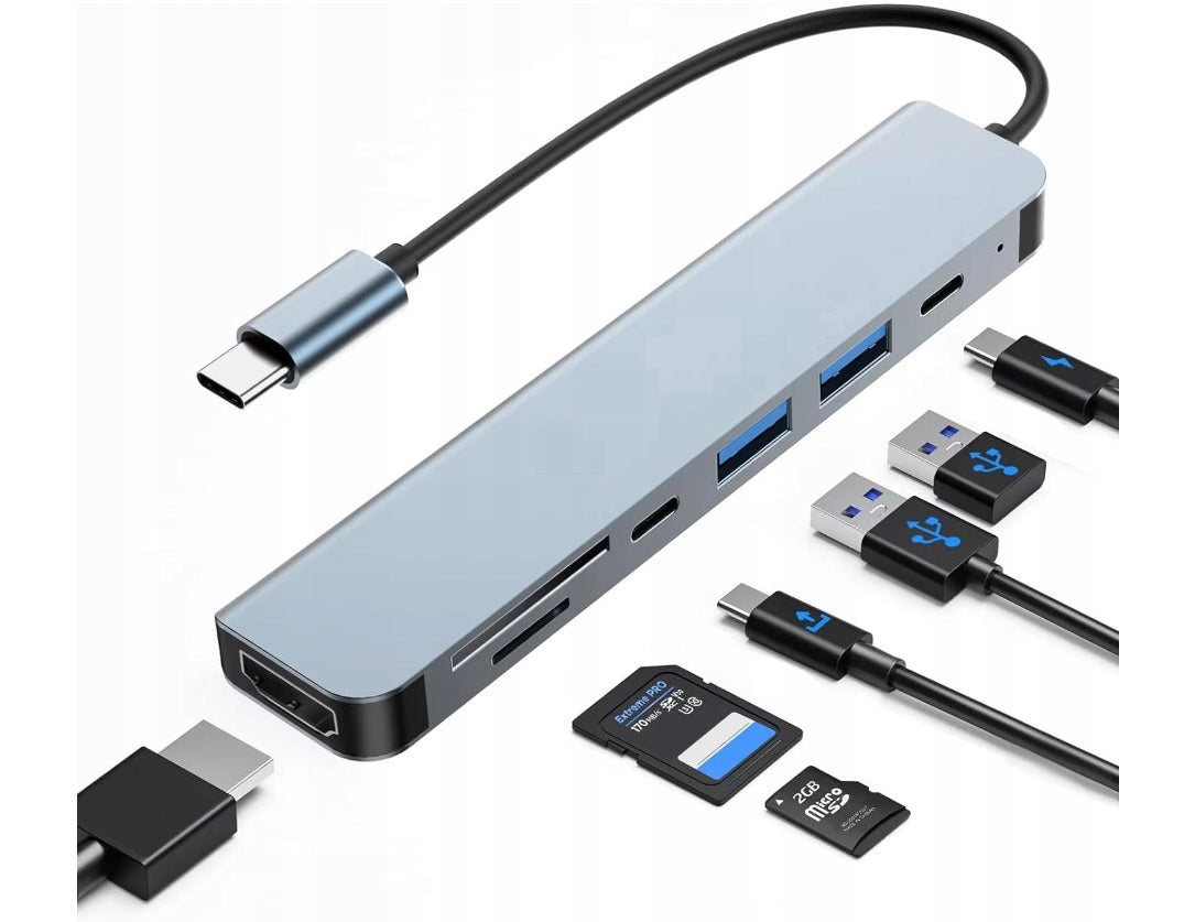 USB-C 7 in 1 HDMI 4K UHD SD/TF HUB DOCKING STATION