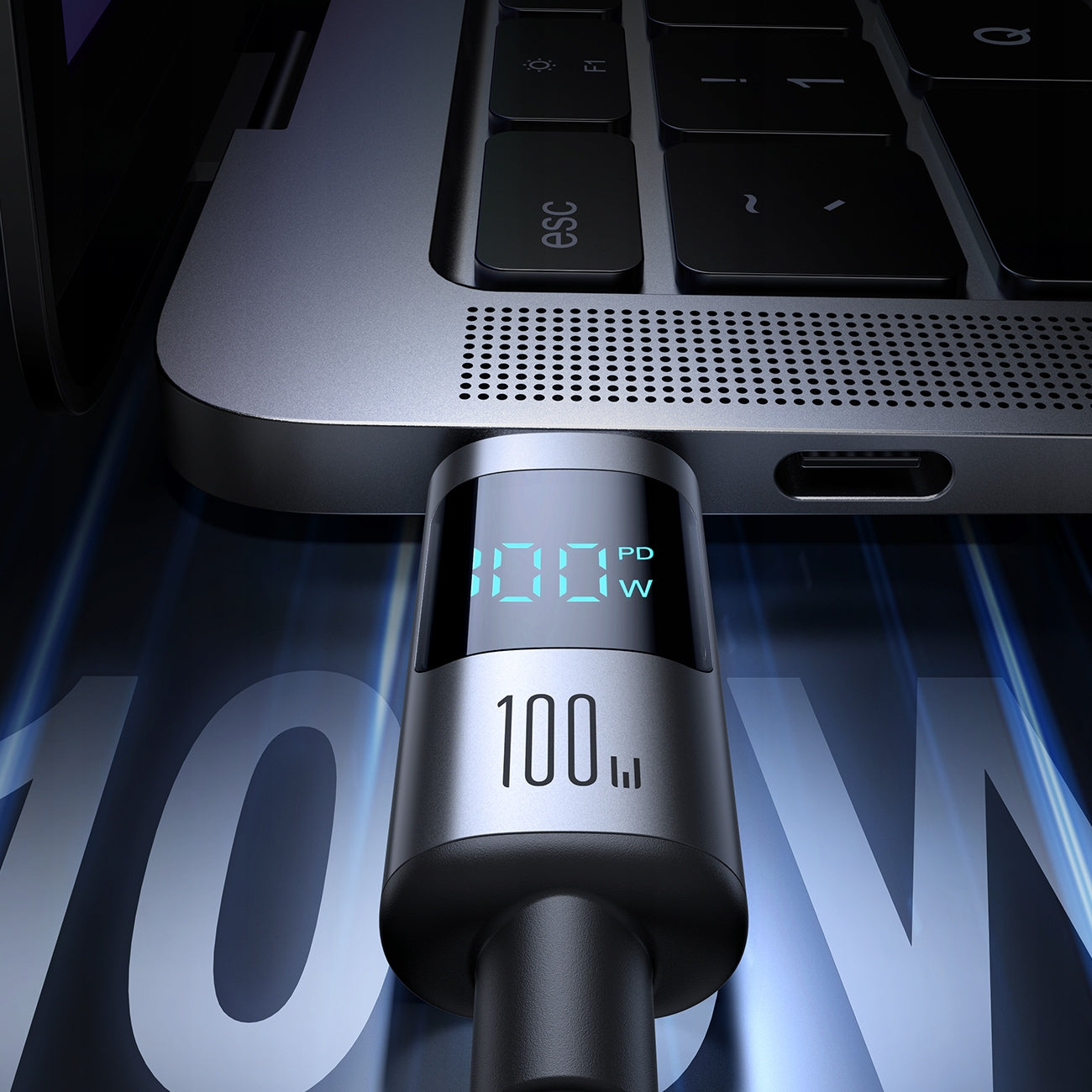 USB-C CABLE - USB-C 100W CHARGING AND TRANSFER CABLE WITH 1,2m DISPLAY Manufacturer code 6956116701437