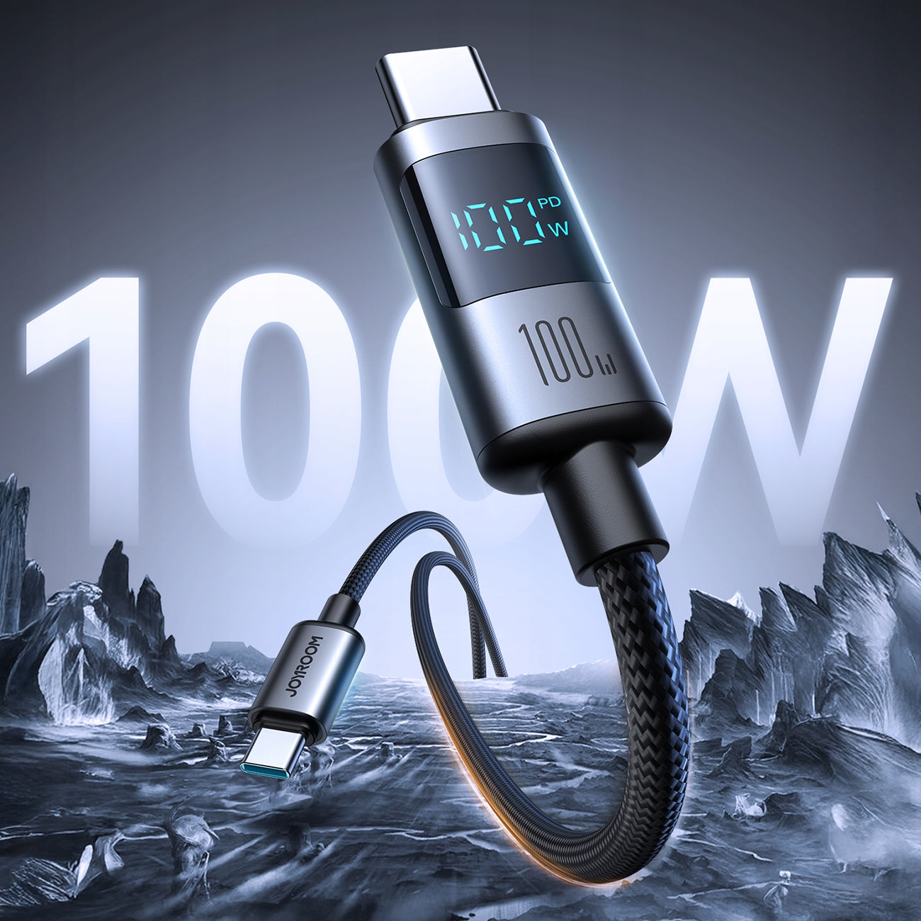 USB-C CABLE - USB-C 100W CHARGING AND TRANSFER CABLE WITH 1,2m DISPLAY Packaging status original