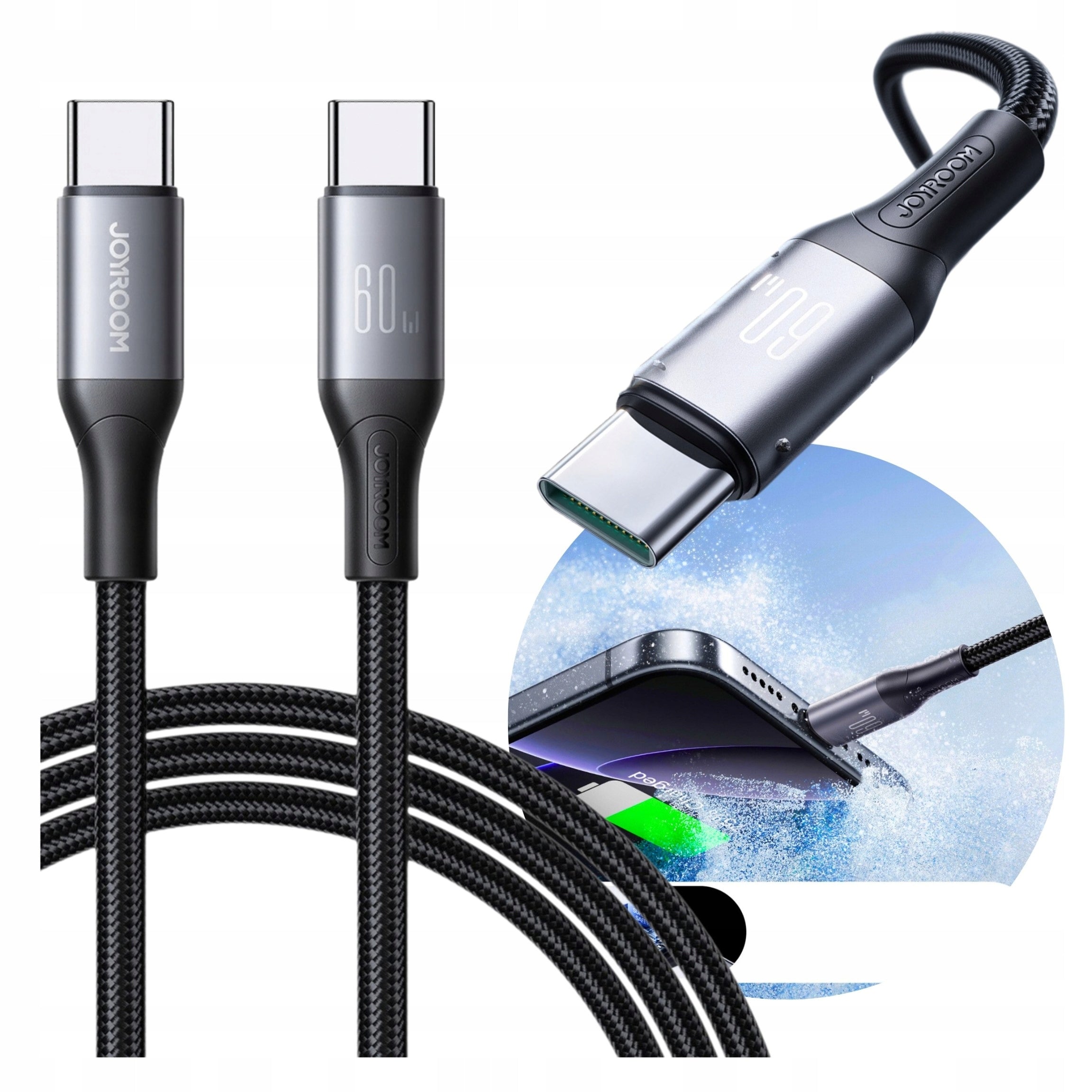USB-C CABLE - USB-C 60W CABLE FAST CHARGING AND DATA TRANSFER BRAID 2m