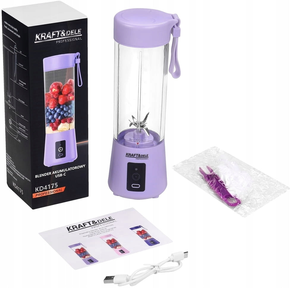 USB-C Cordless Blender 400ml/2x3000mAh Violet KD4175 Packaging status original