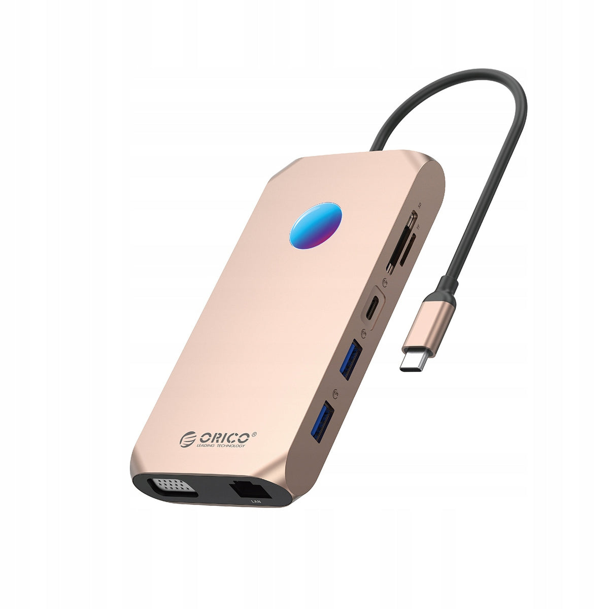 USB-C DOCKING STATION Orico HUB 12in1 MICRO SD AUX HDMI 4K VGA PD 100W RJ45 Packaging status original