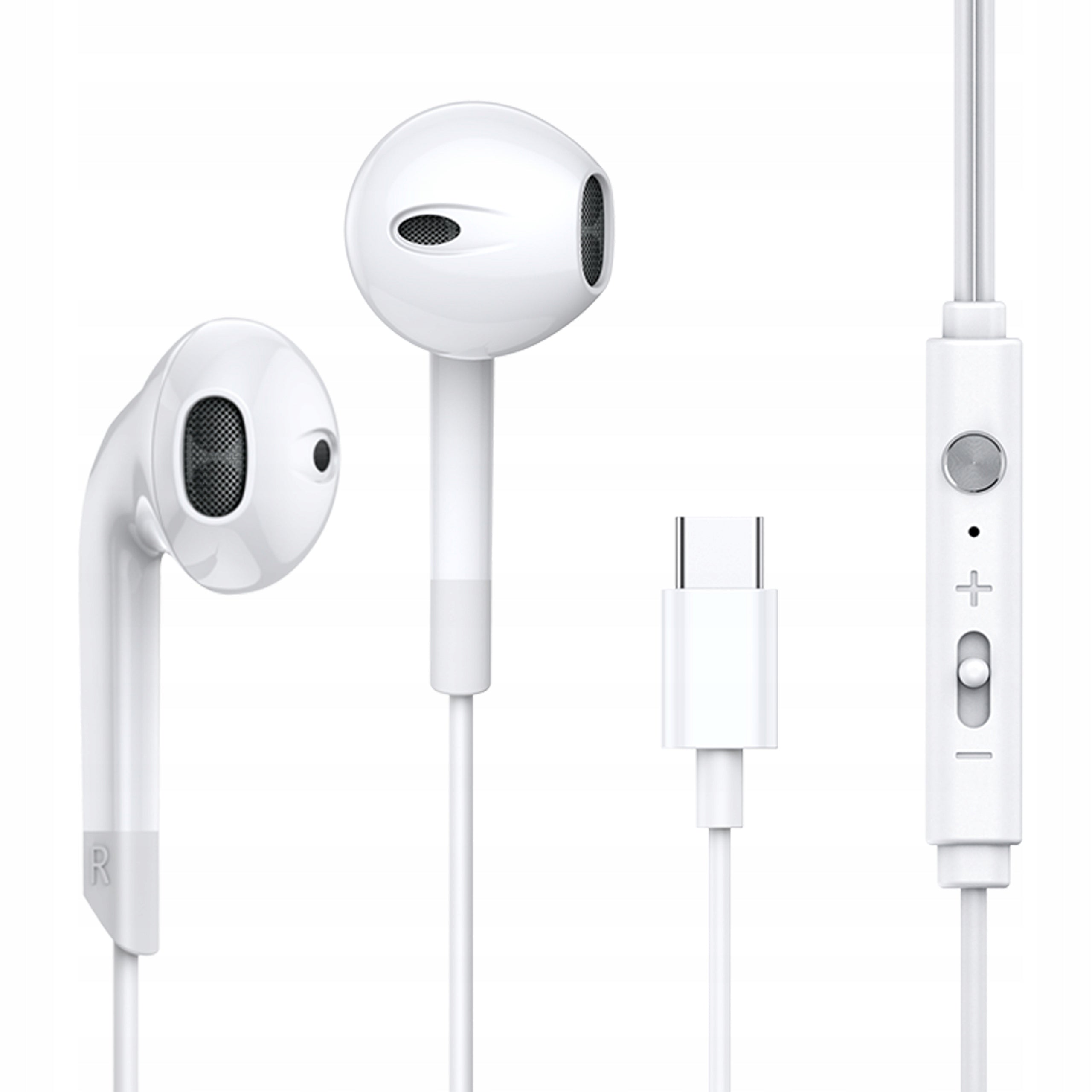 USB-C EARBUDS WIRED X-BASS MICROPHONE VOLUME CONTROL