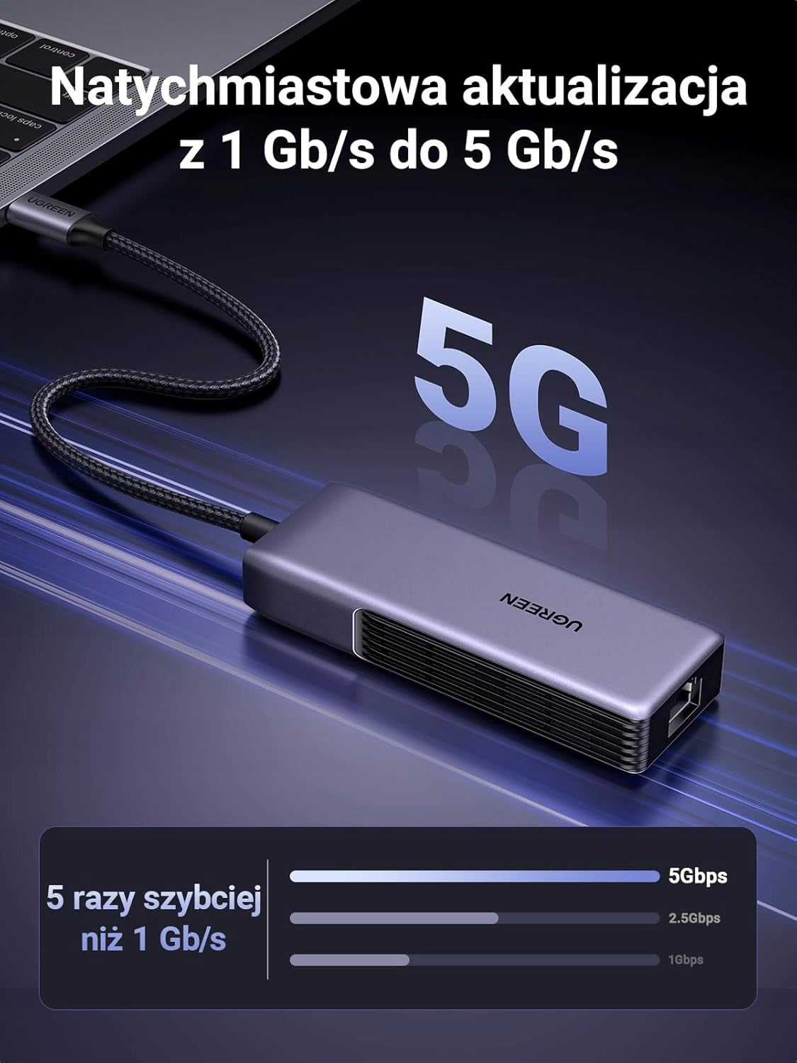 USB-C ETHERNET ADAPTER 5GBPS LAN RJ45 MACBOOK WINDOWS LINUX Manufacturer no brand