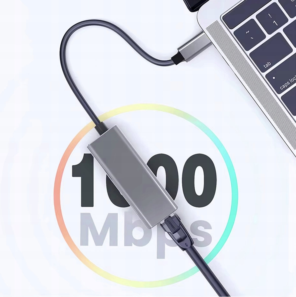 USB-C ETHERNET ADAPTER NETWORK ADAPTER LAN GIGABIT 1000 MB RJ45 Manufacturer code 5904512681052
