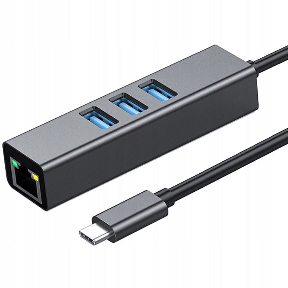 USB-C ETHERNET ADAPTER NETWORK CARD LAN HUB USB GIGABIT RJ45