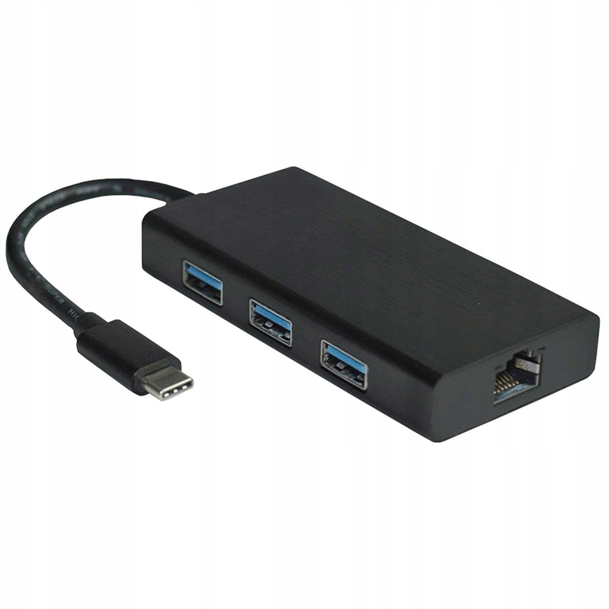 USB C Ethernet + Hub 3x USB 3.2 network adapter