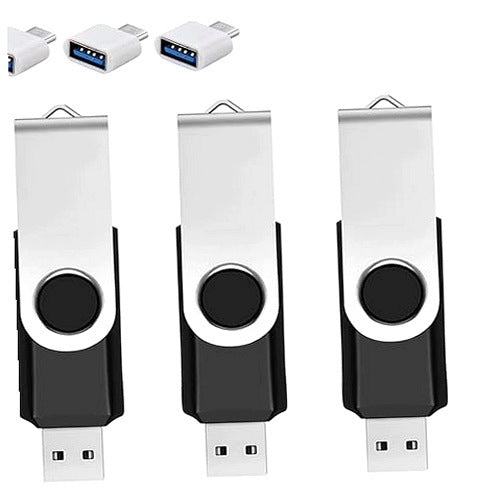 USB C FLASH DRIVE 32 GB SET OF 3 PIECES ROTATING ADAPTER for home gift