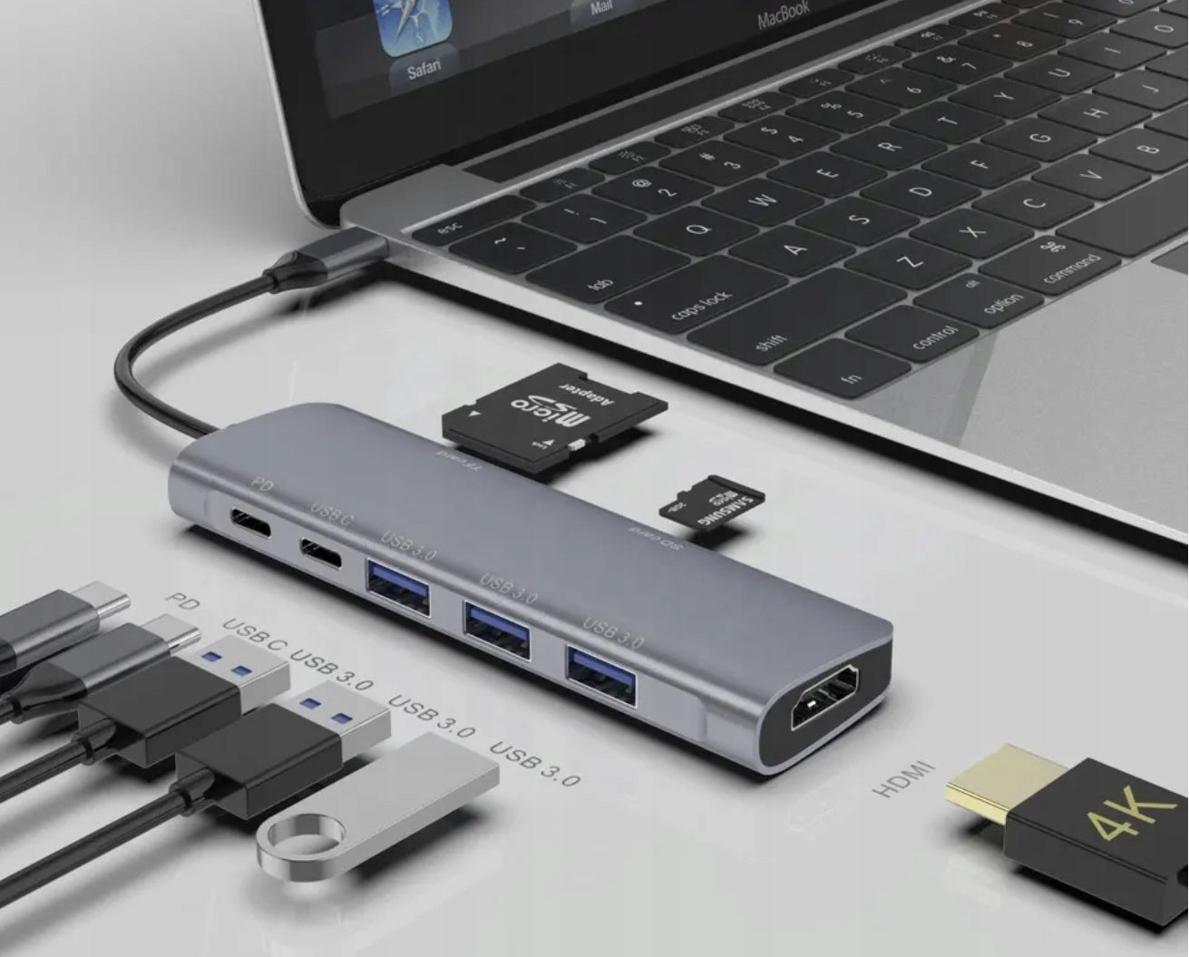 USB-C HDMI SD PD Power Delivery 100W 4K 30Hz/1080p 60Hz HUB Docking Station Packaging status original
