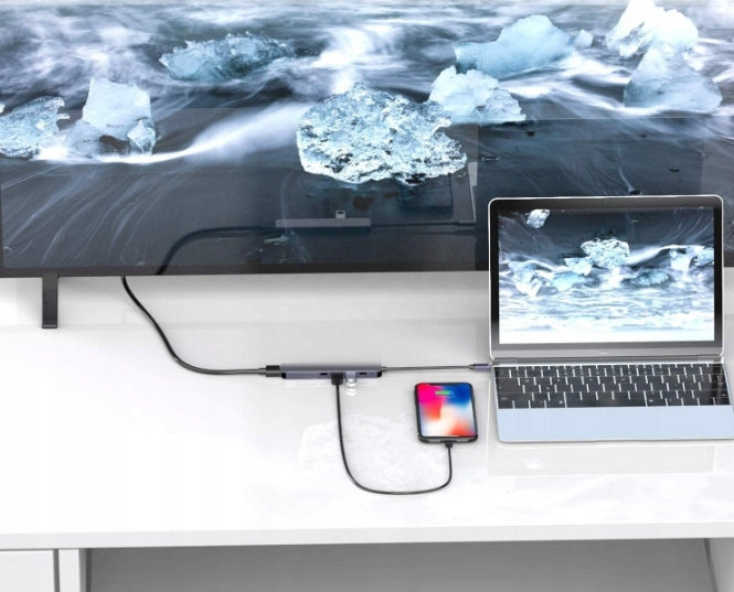USB C HUB ADAPTER MACBOOK AIR PRO M1 M2 M3 HDMI USB 5in1 PD DOCKING STATION Packaging status original