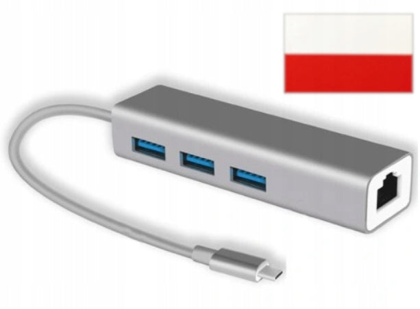 USB C HUB Adapter RJ45 Ethernet Splitter Adapter + Sticker