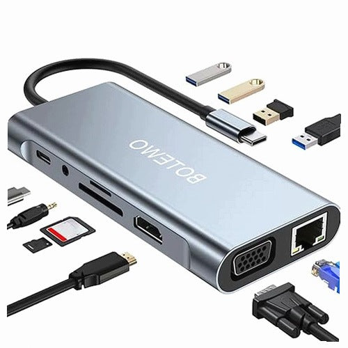 USB C HUB DOCKING STATION 11 IN 1 HDMI 4K VGA FOR MACBOOK HOME GIFT