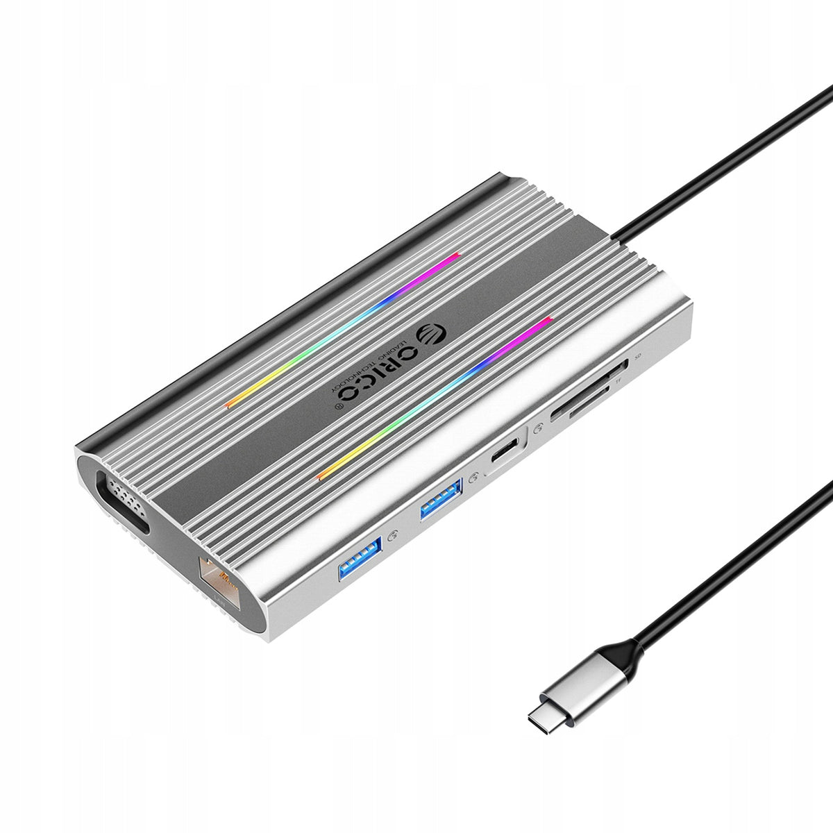 USB-C HUB DOCKING STATION 12in1 HDMI 4K Micro SD RJ45 VGA PD RGB 100W Orico Packaging status original
