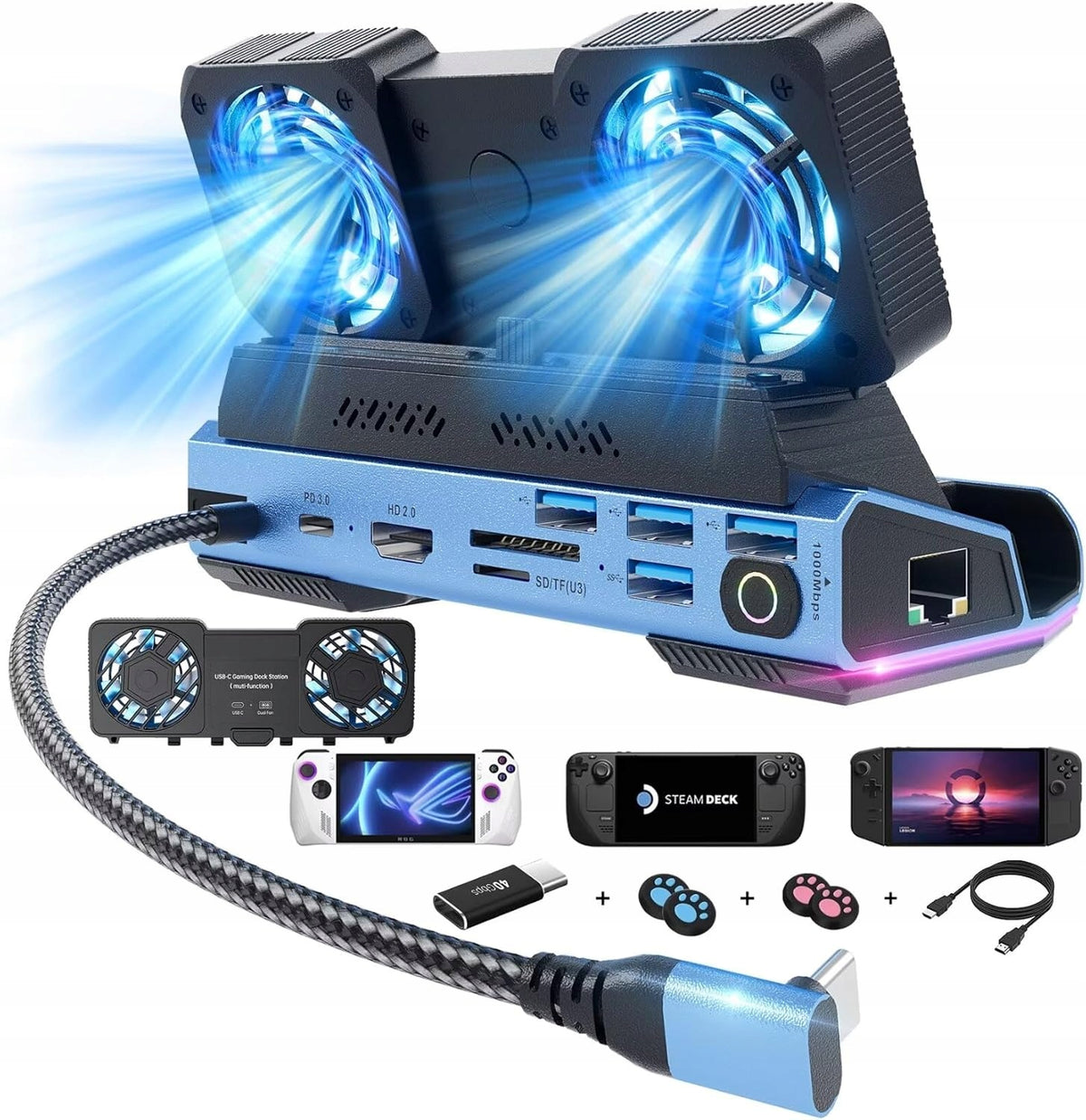 USB C Hub 13w1 4K 60Hz HDMI Ethernet USB 3.0 PD SD TF RGB