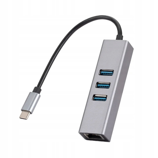 USB-C Hub 3x 3.0 Ethernet Port Splitter