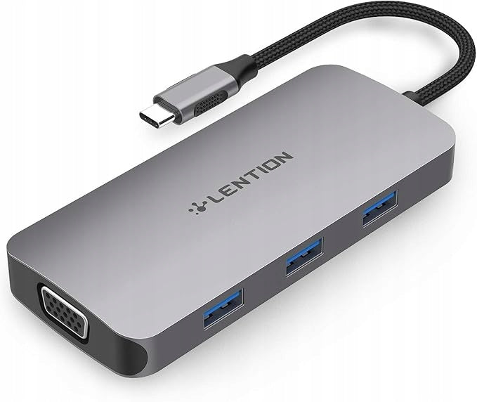 USB-C Hub LENTION HDMI 4K VGA 3xUSB SD Reader PD 60W