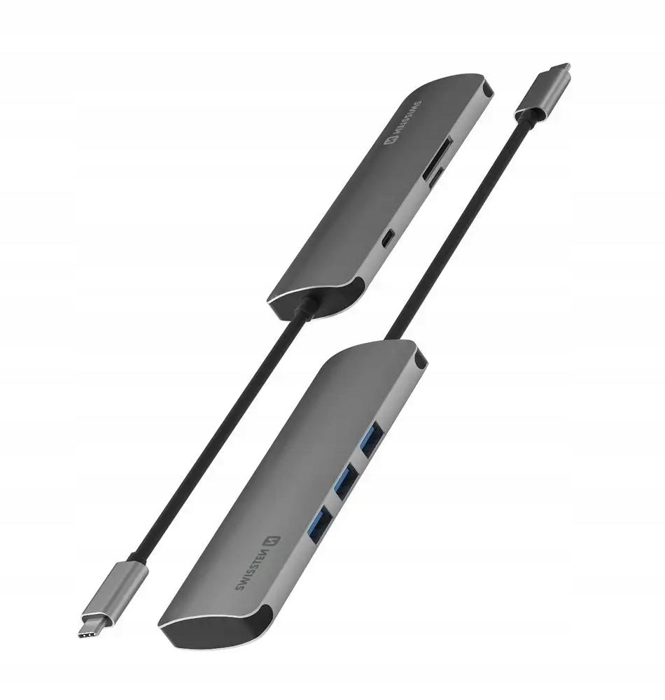 USB-C Hub SWISSTEN 3x USB 3.0 + SD + microSD 5Gb/s