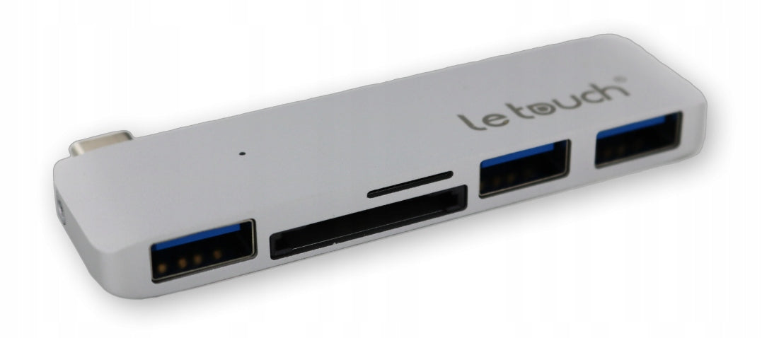 USB-C Hub with 3 USB-A Ports and LE TOUCH Card Reader