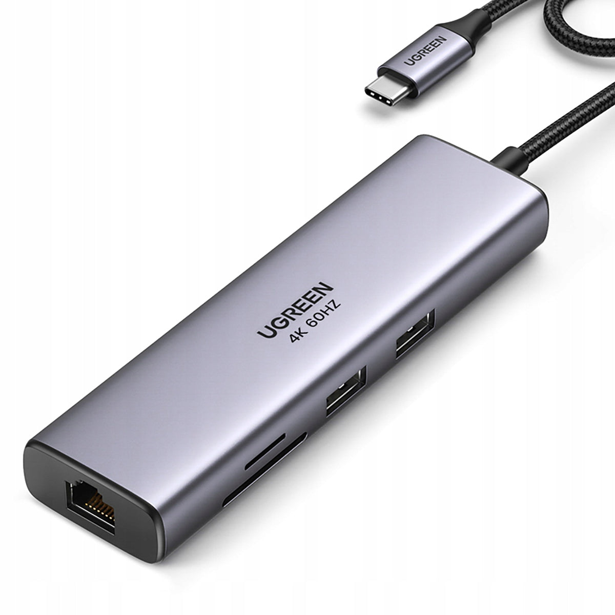 USB-C Hub with HDMI, RJ45, USB-A, SD/TF & PD 100W Grey