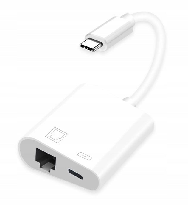 USB-C LAN ETHERNET ADAPTER RJ45 PD MacBook Charge POWER SUPPLY