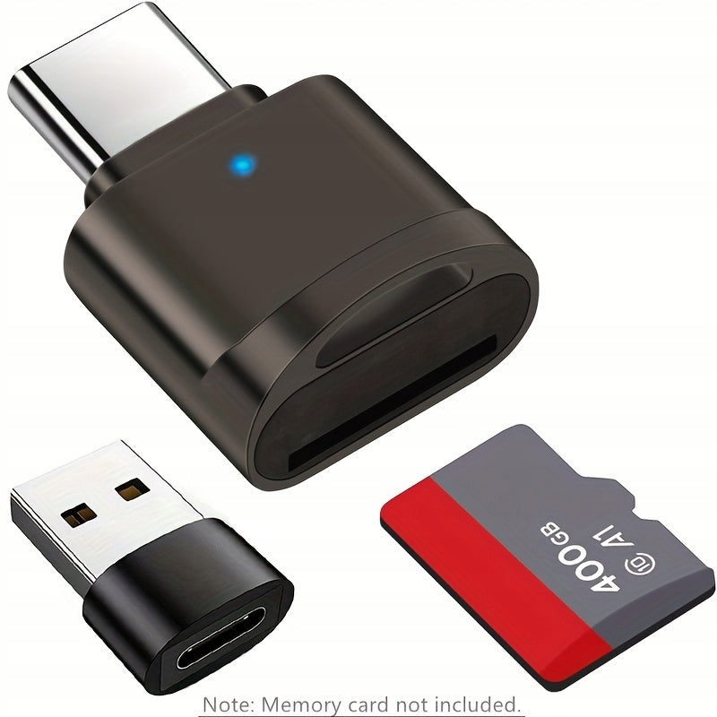 USB-C Metal SD/TF Card Reader, High-Speed Portable for Phone, Computer Car