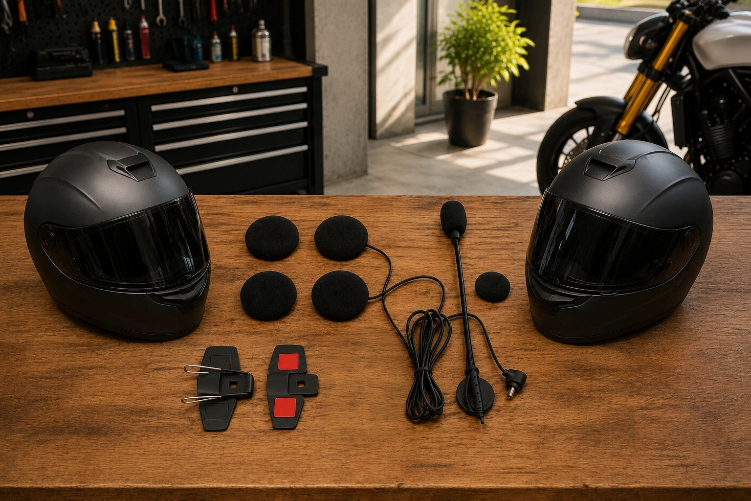 USB-C Motorcycle Intercom Headset for Second Helmet Packaging status original