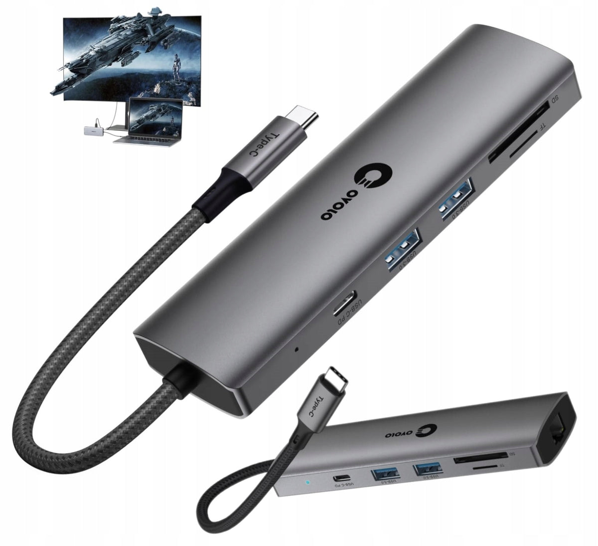 USB-C PD 100W 4xUSB 3.0 2.0 2xHDMI RJ45 VGA Port Replicator for Notebook