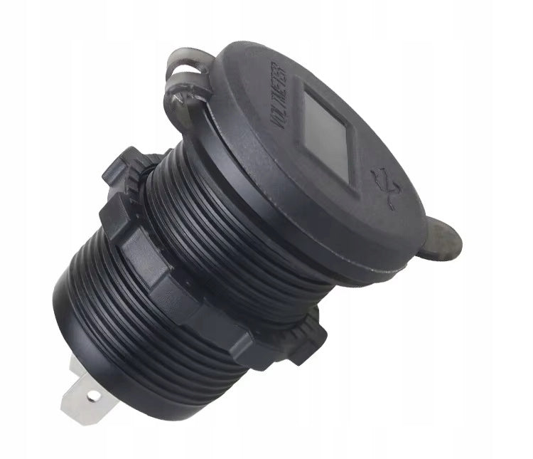 USB-C PD CHARGER USB QC3.0 blue LED aluminum 12/24V voltmeter Manufacturer code 44165