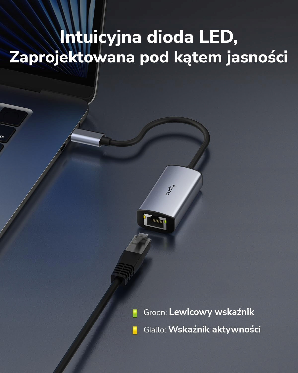 USB-C -> RJ45 - Network adapter - Cudy USB-C Ethernet adapter for 2,5 Gbps Packaging status original