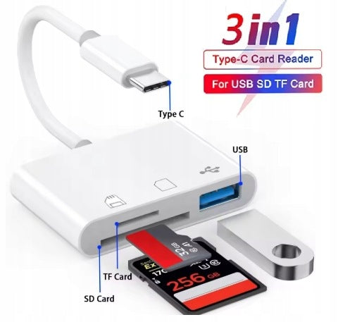 USB-C TO SD/TF/USB3.0 480Mbps CARD READER