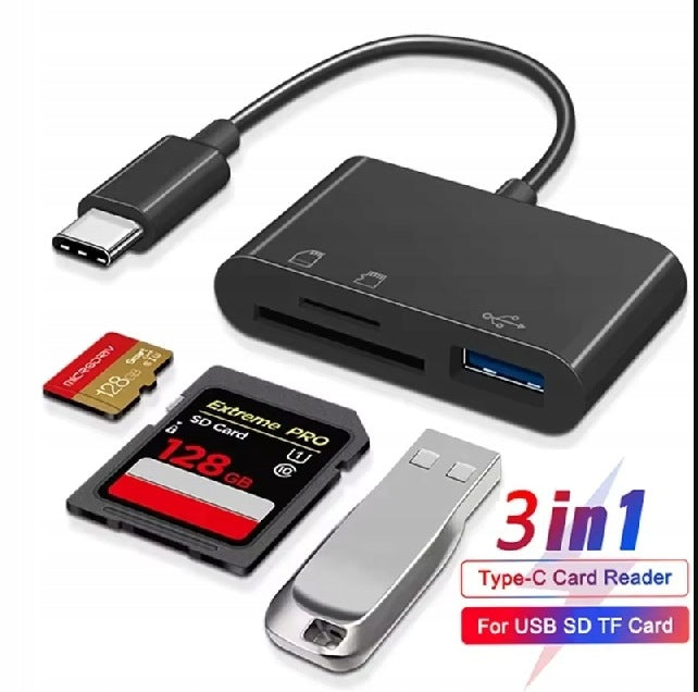 USB-C TO SD/TF/USB3.0 480Mbps CARD READER