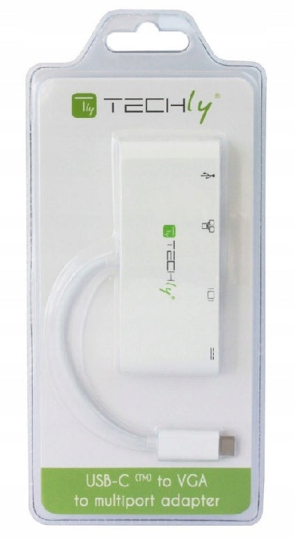 USB-C TO VGA/RJ45 GIGA/USB-A 3.0/USB-C PD TECHLY ADAPTER Manufacturer code 102093