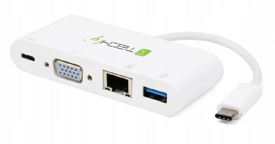USB-C TO VGA/RJ45 GIGA/USB-A 3.0/USB-C PD TECHLY ADAPTER