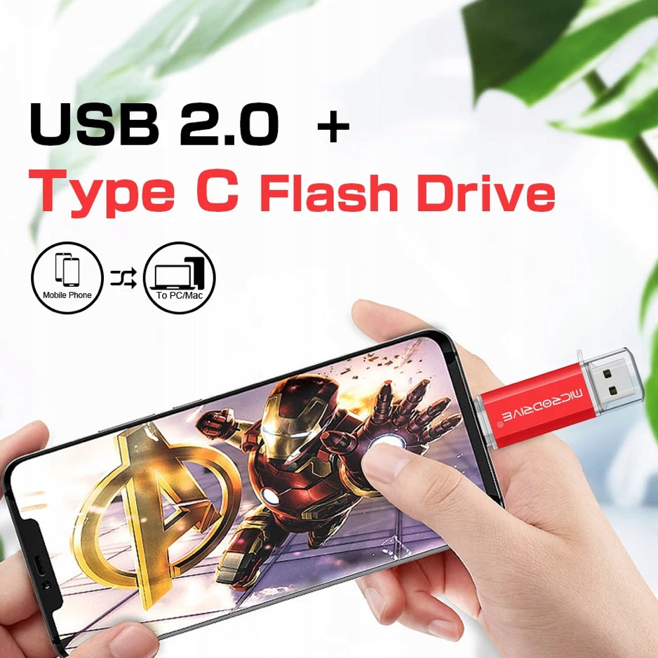 USB-C / USB 2.0 Flash Drive 16GB - 2-in-1 Manufacturer code DIKOM PENDRIVE 16