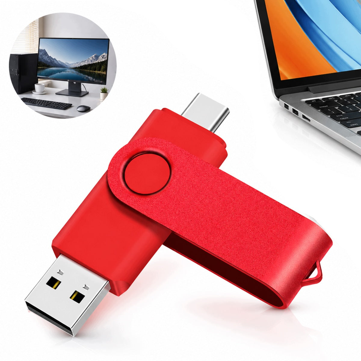 USB C USB A 512GB PORTABLE FLASH DRIVE