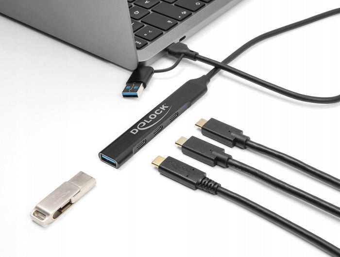 USB-C USB-A Hub 4 Ports 5 Gbps 3x USB-C + USB-A Delock 64272 Packaging status original