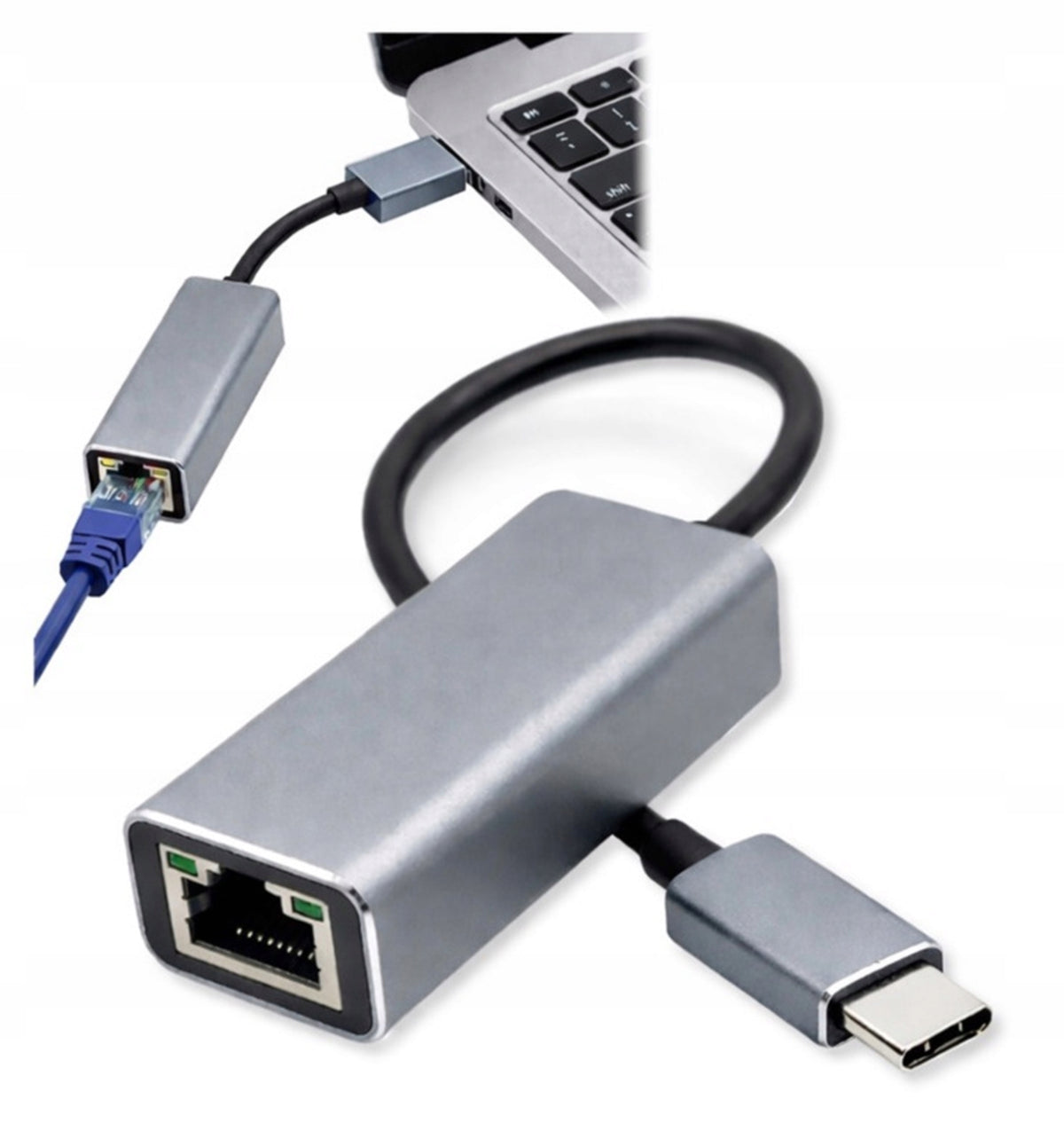 USB C USBC to Ethernet LAN Adapter RJ45 1Gb Network Card Packaging status original