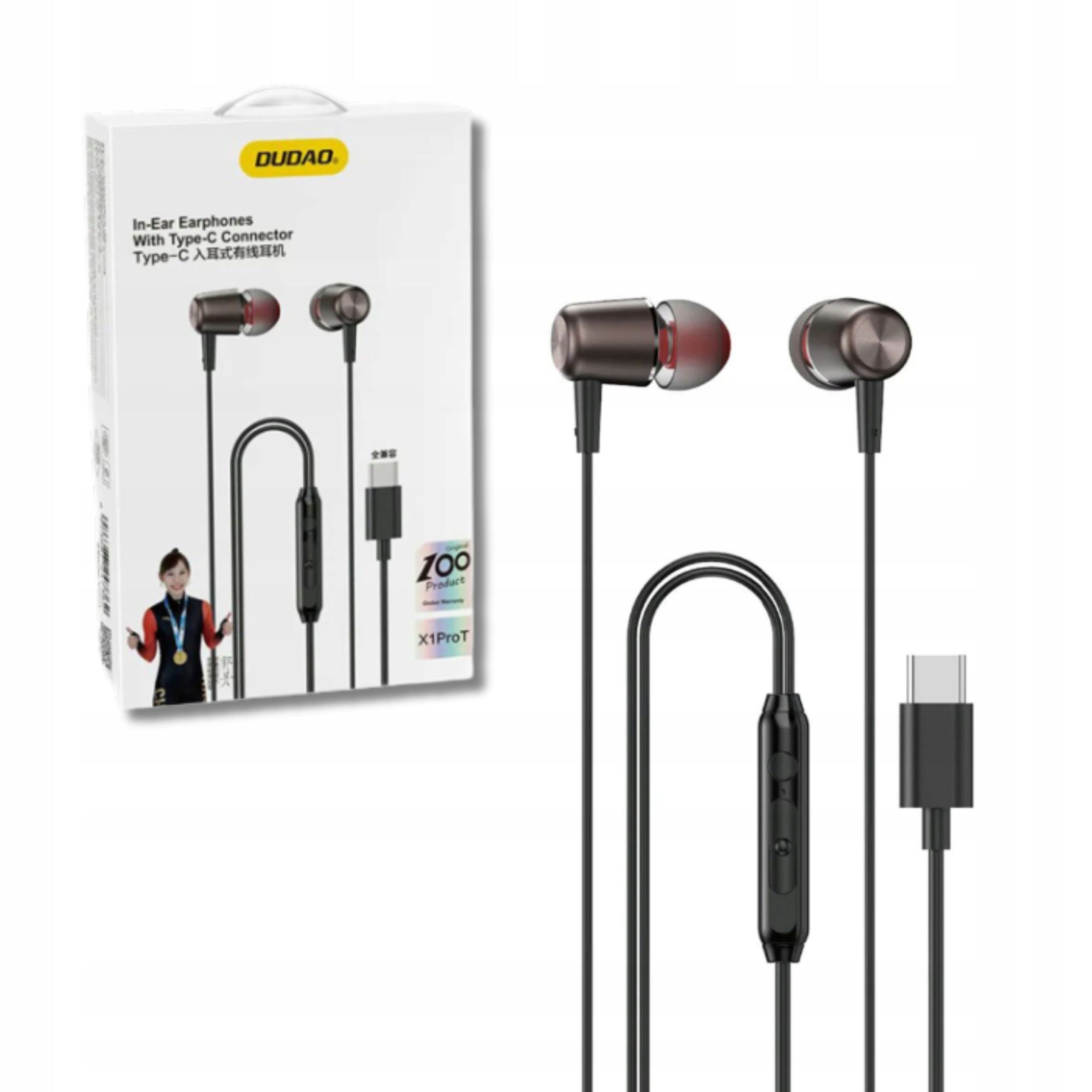 USB-C WIRED EARBUDS 1.2 m BLACK Dudao