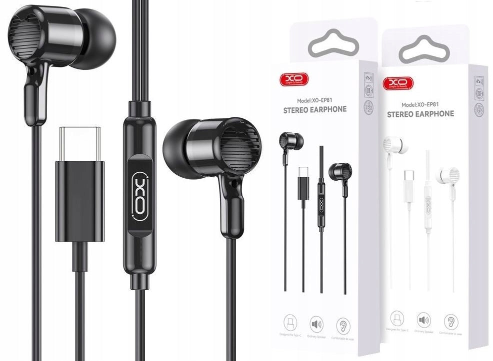 USB-C Wired In-Ear Headphones with Microphone Controller USB C black