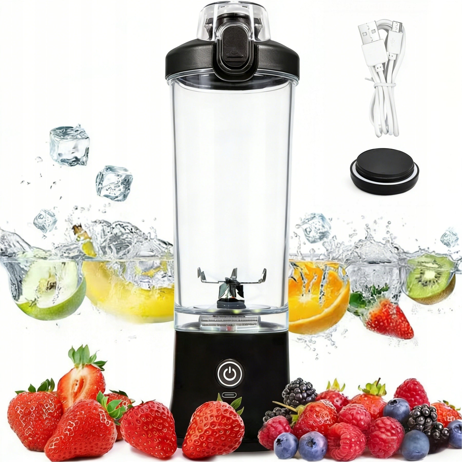 USB-C Wireless Blender For Smoothie Cocktails 6 Blades 600ml