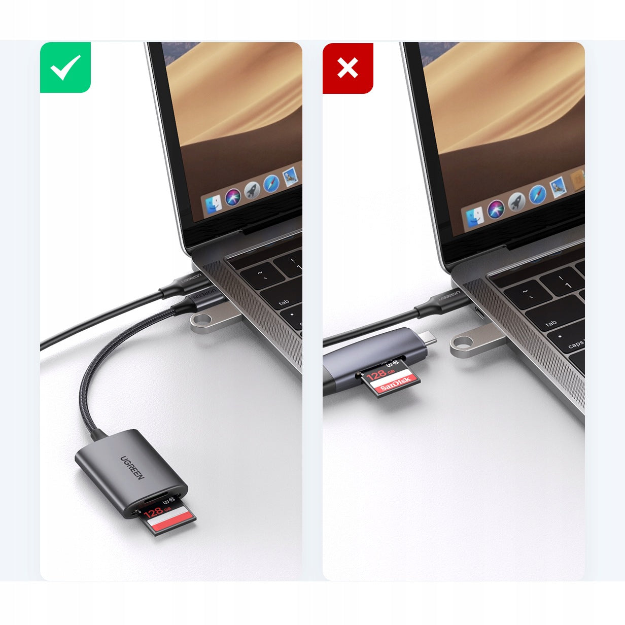 USB-C card reader Ugreen 5Gb/s SD microSD TF MMC for laptop and PC Manufacturer Ugreen