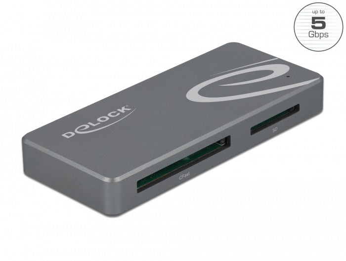 USB C card reader fast SD cards + USB hub USB A USB C ports Delock 91754