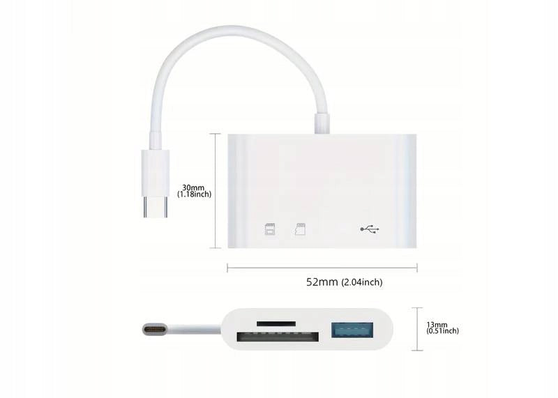 USB-C plug memory card reader - USB,SD,TF Card socket Manufacturer code LX10248