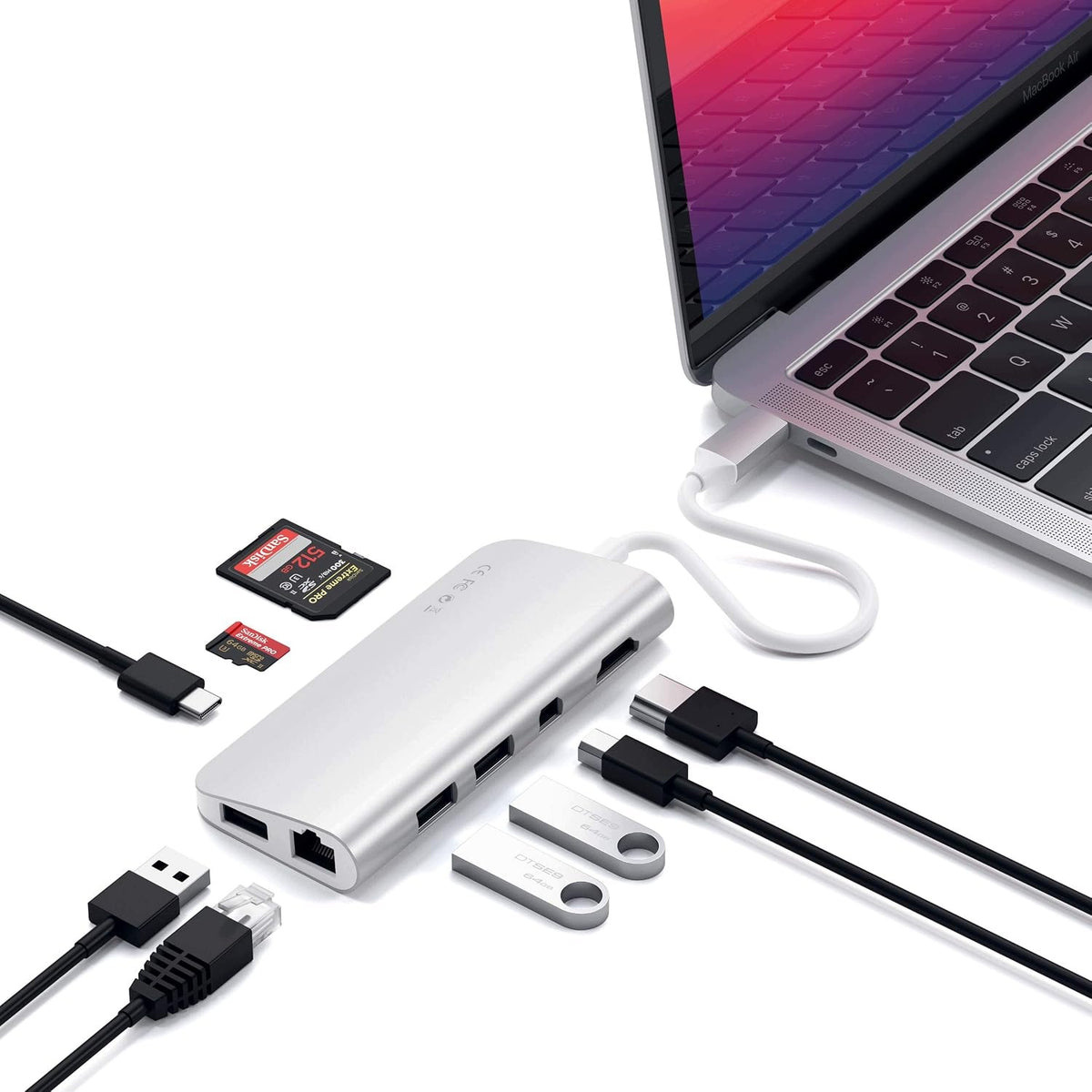 USB-C to HDMI Adapter 4K, Mini DisplayPort, PD 60W, Ethernet, SD